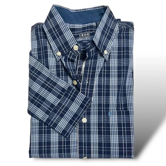 IZOD Blue Plaid LS Shirt - Picture 1 of 6